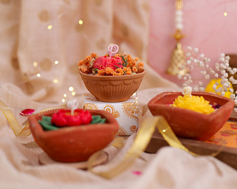 Mitti Terracotta Diya Set