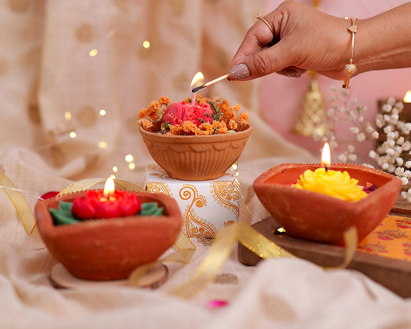 Mitti Terracotta Diya Set