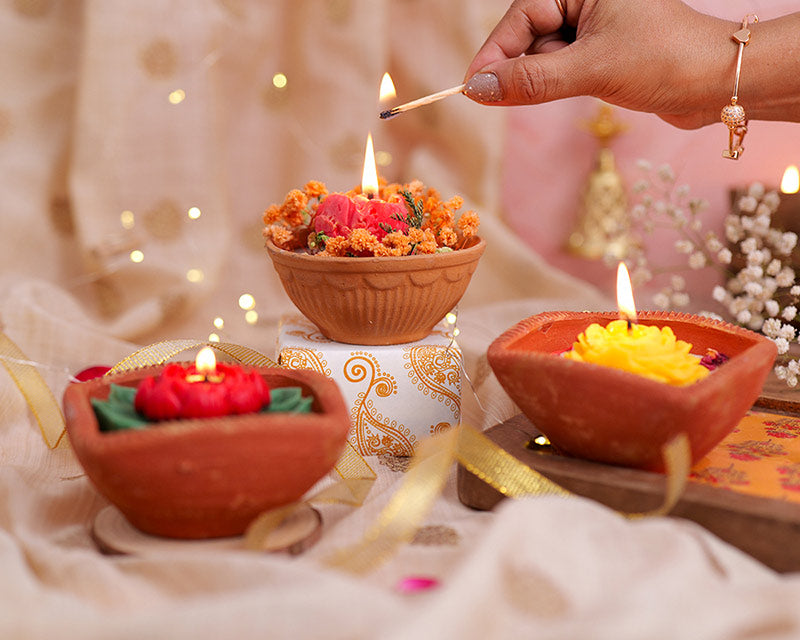 Mitti Terracotta Diya Set