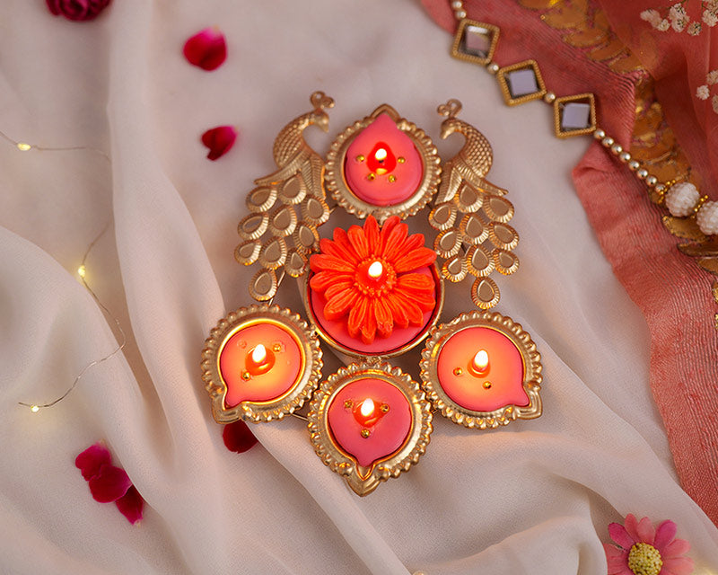 Mor Peacock Diya Stand