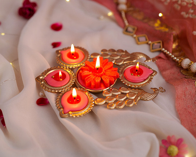 Mor Peacock Diya Stand