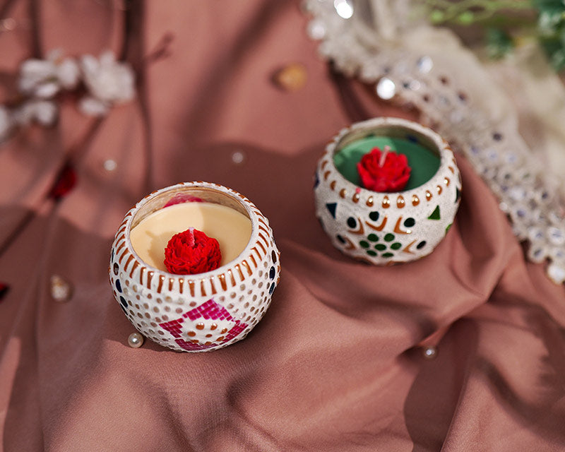 Mosaic Rose Votives