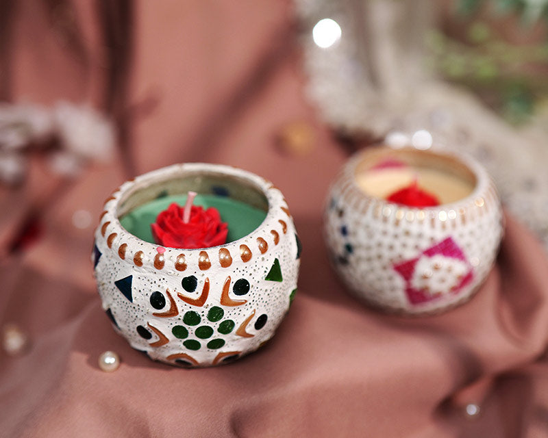 Mosaic Rose Votives
