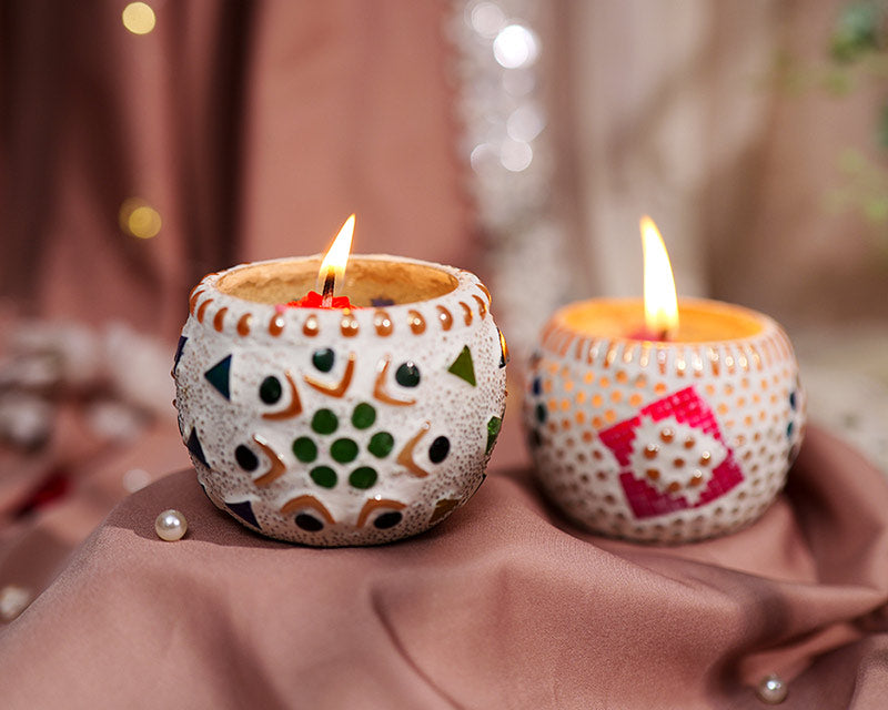 Mosaic Rose Votives