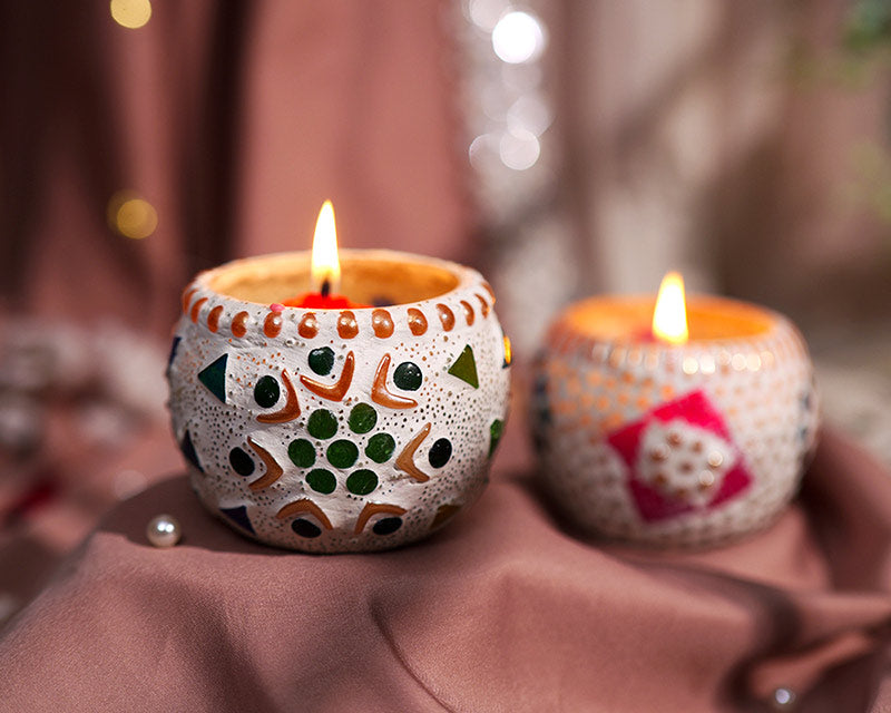 Mosaic Rose Votives