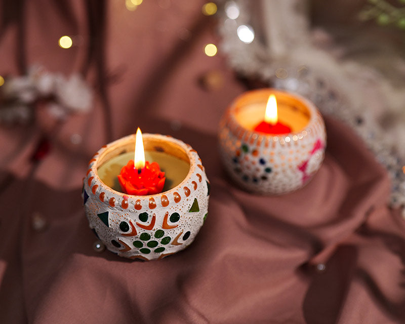 Mosaic Rose Votives