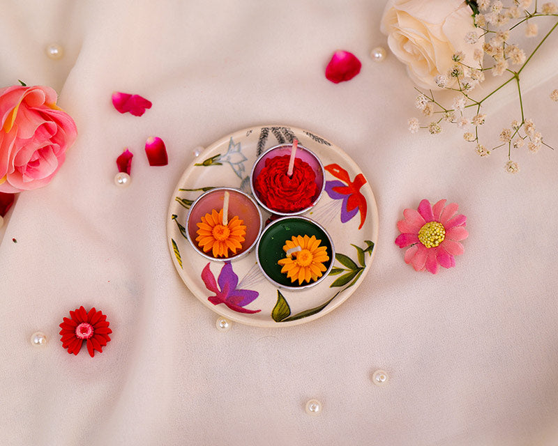 Painted Trio Tealight Tray