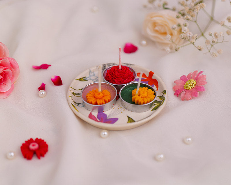 Painted Trio Tealight Tray