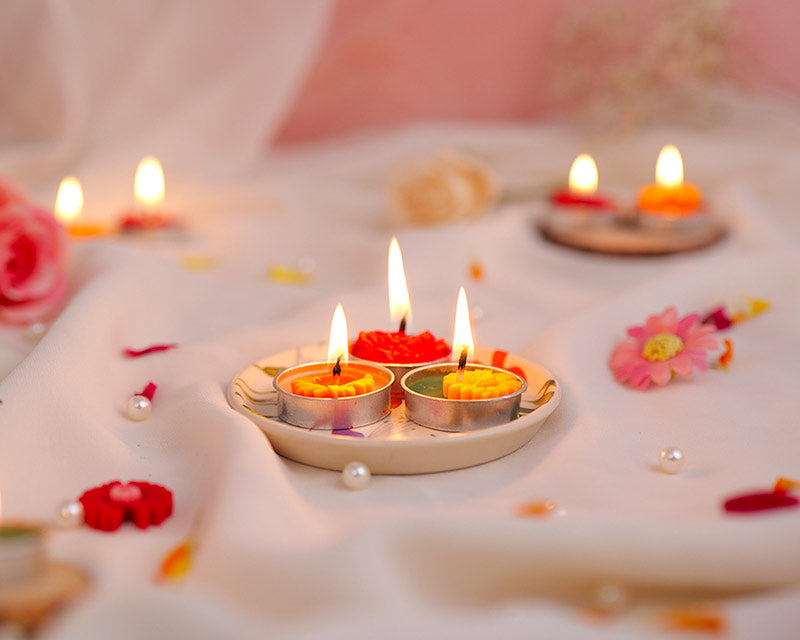 Painted Trio Tealight Tray