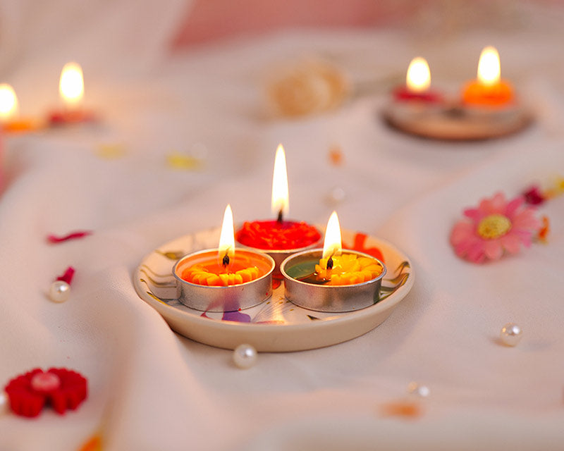 Painted Trio Tealight Tray